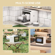 Compact Tabletop Dishwasher with 6 Wash Programs Ideal for Small Kitchens White