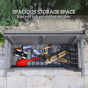 Grey 2 Seater Wooden Garden Storage Bench for Patio and Porch by Outsunny