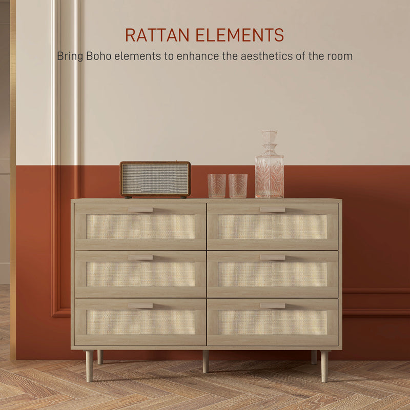 Chest of Drawers with 6 Spacious Storage Drawers for Organised Bedrooms Oak