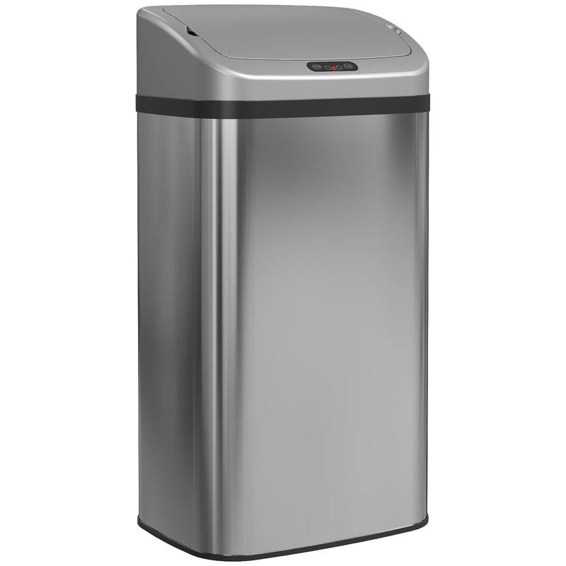 48L Motion Sensor Kitchen Bin with Hands Free Lid and Soft Close Feature Silver