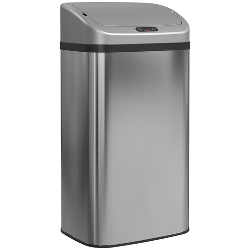 48L Motion Sensor Kitchen Bin with Hands Free Lid and Soft Close Feature Silver
