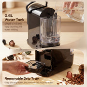 Coffee Machine for Pods and Ground Coffee Compact Easy Clean Black AOSOM