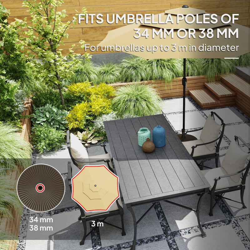 Brown 28kg Sand or 23kg Water Filled Garden Parasol Base Outdoor Umbrella Stand by Outsunny
