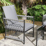Grey 4 Seater Rattan Garden Furniture Set With Cushions by Outsunny