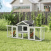 Large Wooden Chicken Coop with Run and Nesting Box Grey by PawHut