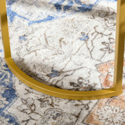 Nest of 2 Modern Round Coffee Tables with Tempered Glass Top and Gold Steel Frame for Living Room