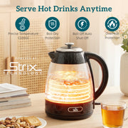 4 Slice Toaster and 17L Rapid Boil Kettle Set With Strix Control For Kitchen Use Black AOSOM