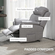 Electric Riser Recliner Armchair with Remote and Side Pockets for Elderly Comfort Grey