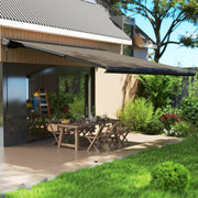 Light Grey 3.5 x 3 m Electric Retractable Awning UV50+ with Remote Control by Outsunny