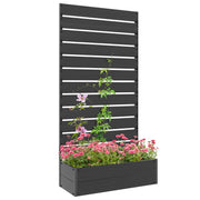 Black Raised Garden Planter with Trellis and Drainage Gap for Climbing Plants by Outsunny
