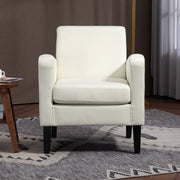 Modern Accent Chair with Solid Wood Legs Ideal for Lounge or Bedroom Use Cream White