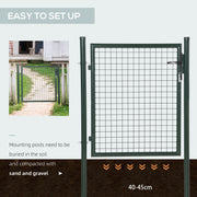 Garden Gate with Lock for Secure and Private Outdoor Entrance Steel Green Outsunny