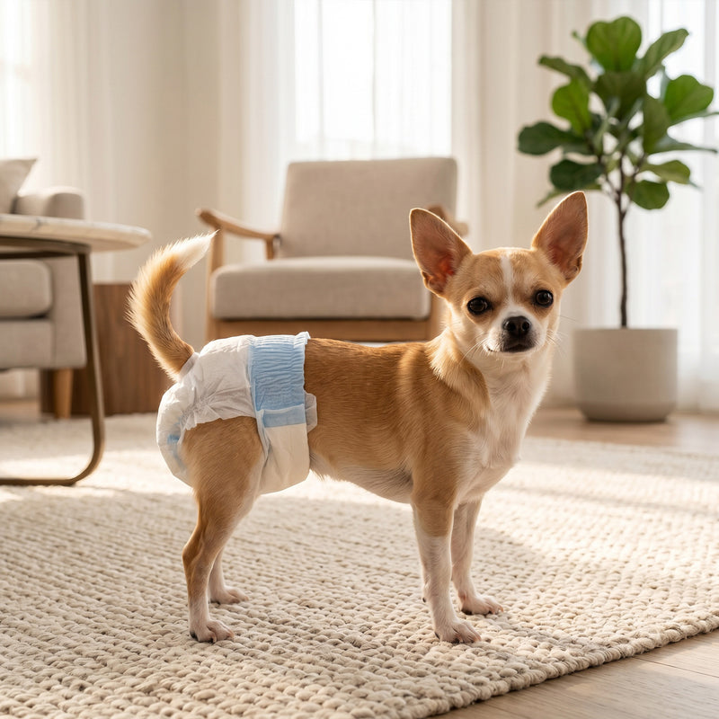 Disposable Dog Nappies for Extra Small Female Dogs Leakproof Home Protection White