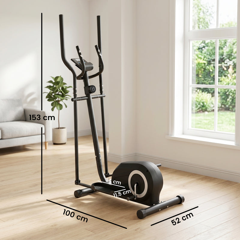 Elliptical Cross Trainer for Quiet Home Workouts with App Connectivity and 8 Resistance Levels Grey