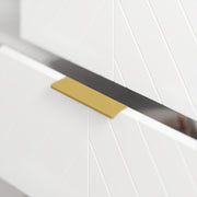 Modern Sideboard with 3 Drawers and Adjustable Shelves for Living Room Storage White