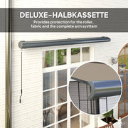 4x3m Electric Retractable Awning with Remote Control UPF50+ Sun Shade Light Grey by Outsunny