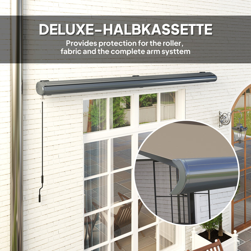 4x3m Electric Retractable Awning with Remote Control UPF50+ Sun Shade Light Grey by Outsunny