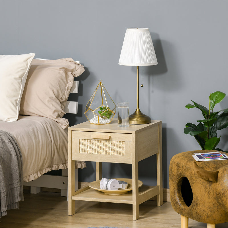 Bedroom Storage Set with 3 Drawer Chest and 2 Nightstands for a Calm Organised Space Natural Wood