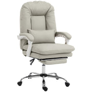 Ergonomic Office Chair With Reclining Backrest and Lumbar Support for Home Working Khaki Homcom