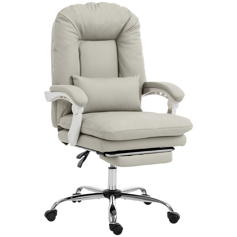 Ergonomic Office Chair With Reclining Backrest and Lumbar Support for Home Working Khaki Homcom
