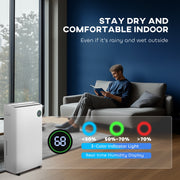 Portable Dehumidifier with Air Purifier and 5 Modes for Home and Laundry Use, White