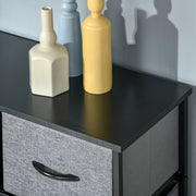 Nine Drawer Storage Dresser With Fabric Bins For Bedroom or Living Room, Grey