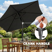 Garden Parasol with Tilting Canopy for Adjustable Shade and UV Protection Black Outsunny