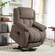 Electric Recliner Chair with Massage Heat and Lift Assist for Easy Relaxation Light Brown AOSOM