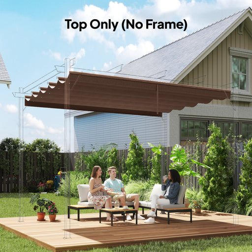 Replacement Canopy for 3x3m Retractable Pergola Frame UV Resistant, Brown