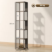 5 Tier Industrial Style Bookshelf with Sturdy Steel Frame for Home or Office, Grey