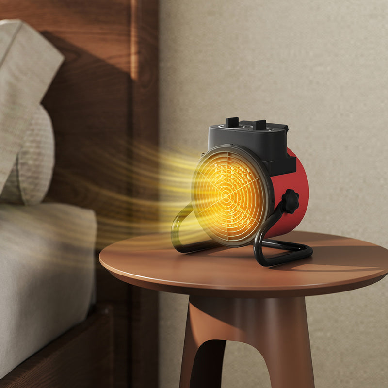 2000W Portable Ceramic Electric Heater with Adjustable Fan for Home or Office Red