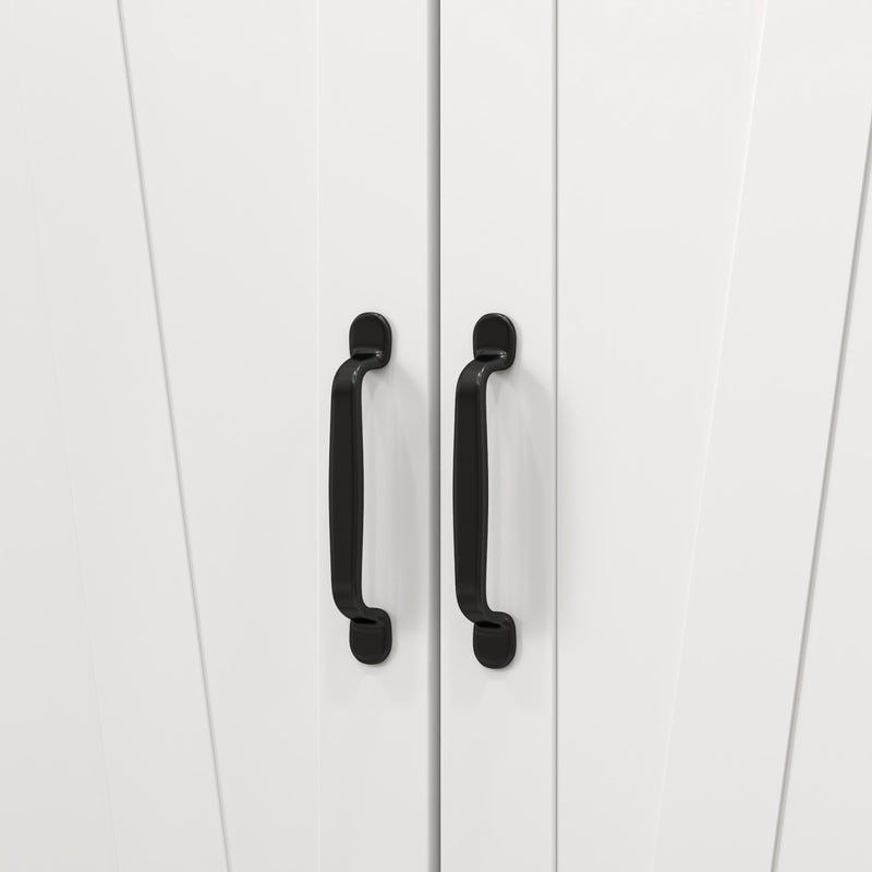 White Farmhouse Style Multi-Storage Cabinet with Shelves and Drawers by HOMCOM