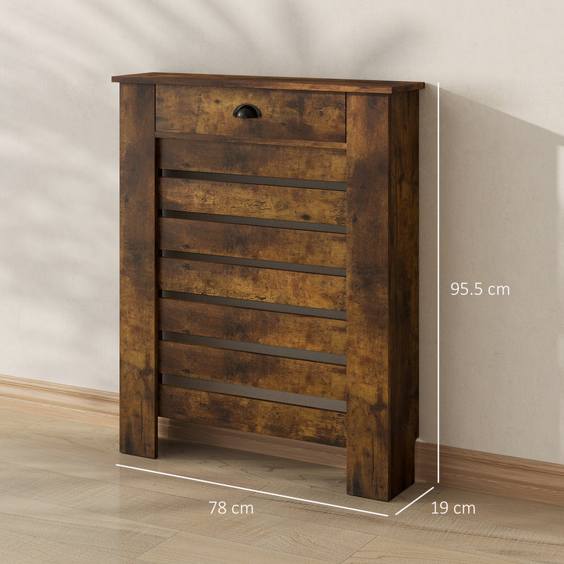 Radiator Cover with Storage Drawer for Safe Heating and Hallway Organisation Rustic Brown Homcom