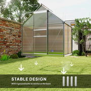 Walk-In Polycarbonate Greenhouse 192.5 x 131cm Silver Tone by Outsunny
