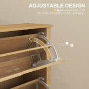 Slim Wooden Shoe Cabinet with 3 Drawers and Adjustable Shelves for 18 Pairs by HOMCOM