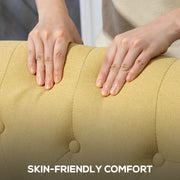 Retro Wingback Accent Chair With Button Tufting For Living Room Or Bedroom, Yellow