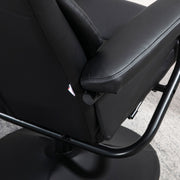 Swivel Recliner Chair with Footstool for Living Room or Office Comfort Steel Base Black