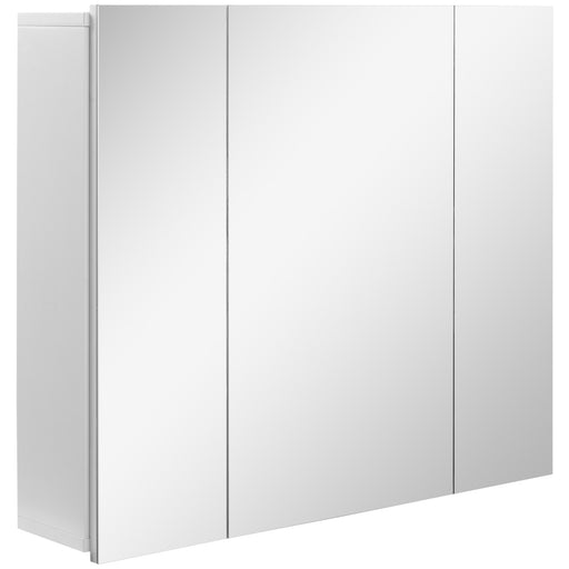 White Wall Mounted Bathroom Mirror Cabinet With Shelves For Toiletries Storage