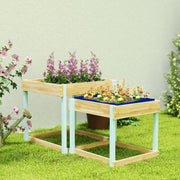 Wooden Sand and Water Play Tables for Kids Aged 3 to 8 with Bottom Liners Natural Finish