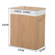 100L Collapsible Wooden Laundry Basket With Lid And Removable Lining For Home Storage