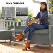 Five Piece Reclining Rattan Garden Chair Set in Charcoal Grey with Cushions by Outsunny