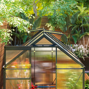 Walk In Polycarbonate Greenhouse 190 x 190 cm Grey for All-Season Gardening by Outsunny
