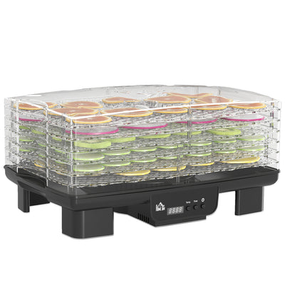 Six-Tray Food Dehydrator Adjustable Temperature 40-70 Degrees Fahrenheit Black by HOMCOM
