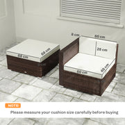 Garden Cushion Set for Comfortable Outdoor Seating with Easy Care Cream Outsunny