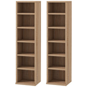 Set of Two CD Storage Towers Holds 102 CDs Each Ideal for Home Organisation, Wood Effect