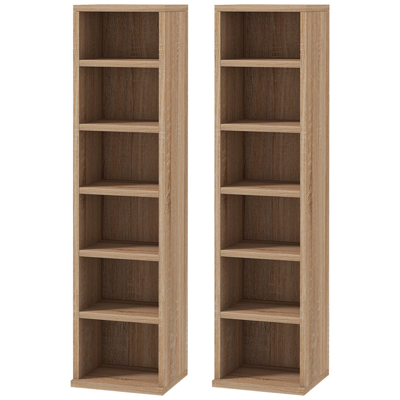 Set of Two CD Storage Towers Holds 102 CDs Each Ideal for Home Organisation, Wood Effect