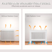 White Slatted MDF Radiator Cover Cabinet With Lined Grill Ideal For Stylish Heating