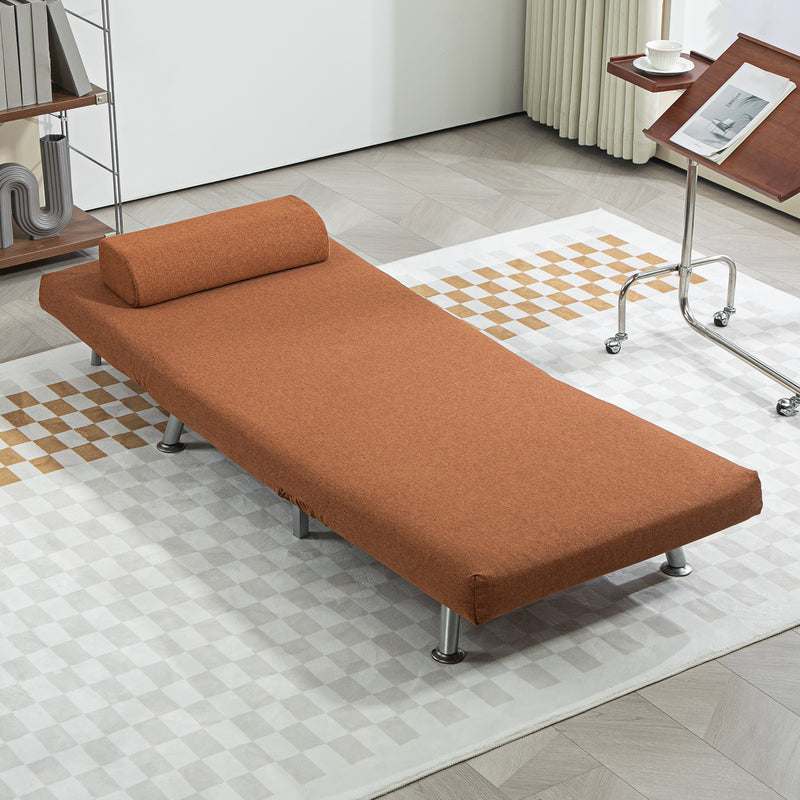 Single Linen Feel Sleeper Chair Comfortable Foldable Design by HOMCOM