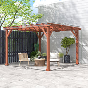 Wooden Garden Pergola Kit Trellis for Climbing Plants and Vines 3.3 x 3.3m by Outsunny