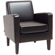 Brown Faux Leather Armchair with Simple Modern Design by HOMCOM